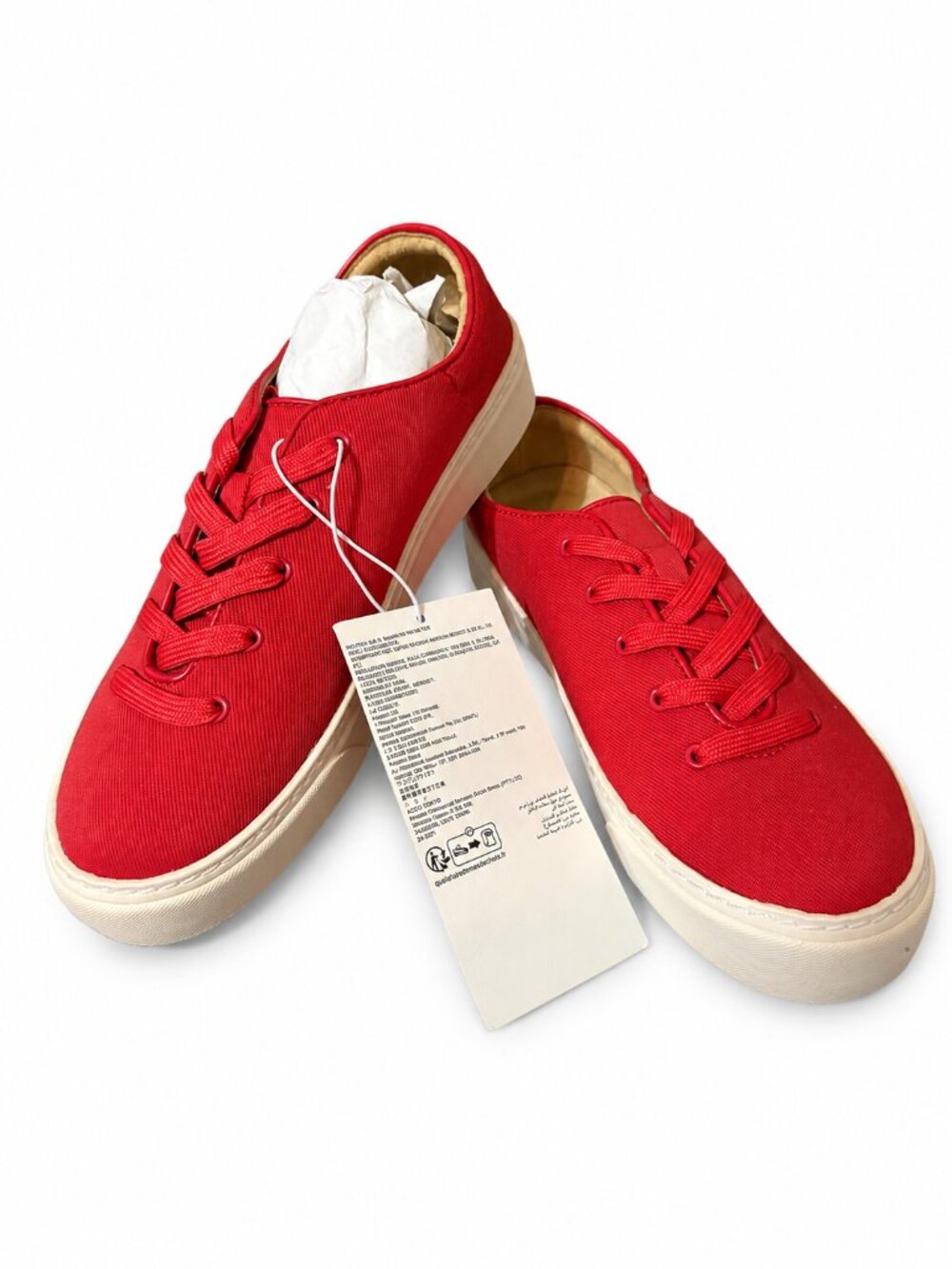 Amazon Essentials Red Womens US 8M Casual Lace Up Platform Sneakers New in box